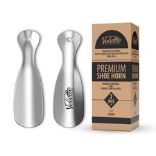 Velette Metal Shoehorn - 2 Pack 7.5" Long Shoe Horn, Travel 7.5; 7.5, sliver