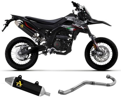 Komplett Auspuff Arrow Thunder Steel Black Alu APRILIA RX-SX 125 2021 2024