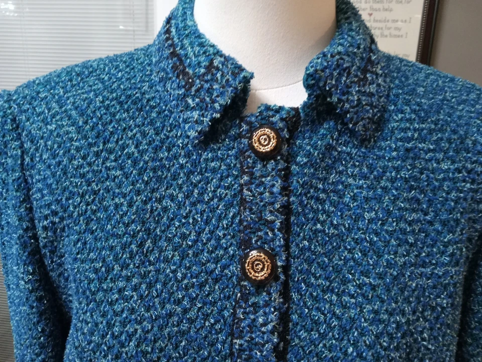 ST JOHN COUTURE - GRIS MARIE - TRAJE DE PUNTO AZUL - TALLA 6 Foto 2 de 4