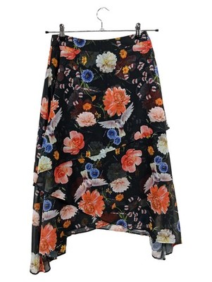 Tigha Volantrock Gr. 36 Blumen Schlangen Schwarz