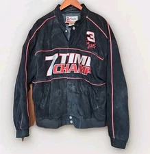 Vtg Chase Authentics Dale Earnhardt Leather Jacket XXL 2XL Black ~ 7 Time Champ