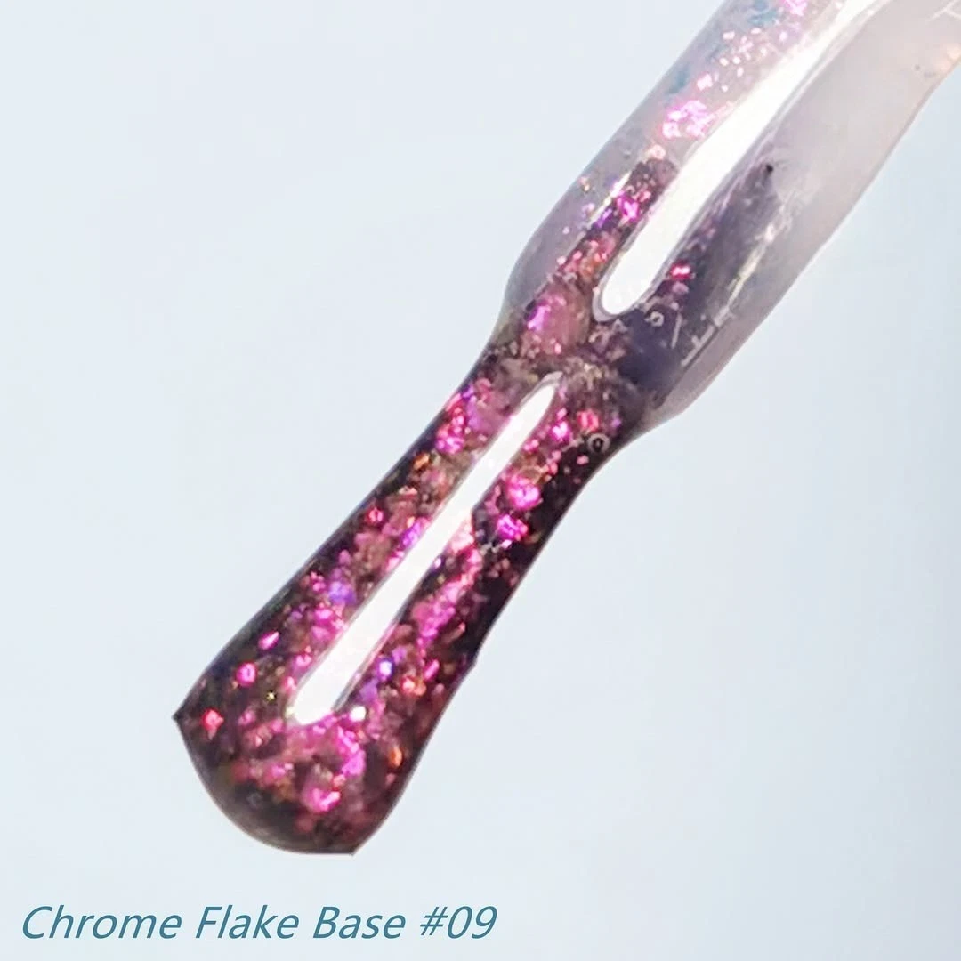 Chrome Flakes Base Coat Gel Nail Polish Glitter UV LED Soak Off Manicure Art