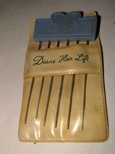 Vintage Antique Diane Hair Metal Lift Pick Cornflower Blue Made In Hong Kong