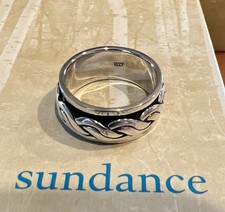NWOT Sundance Catalog Sterling Silver Celtic Design Spinner Ring, Size 7