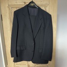 BHS Men’s Blue Classic 2-Piece Suit 42in Chest Short Jacket 34W 29L Wool