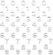 50Pcs/Lot 0-9 Number Charms, Hole Dia 8Mm, Length 12Mm, Width 10Mm, Alloy Plain