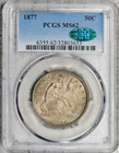 1877-P Seated Liberty Half Dollar PCGS MS62 CAC Gorgeous!  #6GBS