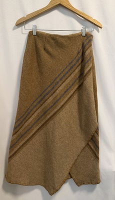 #ad #ad Sundance Womens Skirt Brown Tan Wool Asymmetrical Wrap Lined Made USA Size 6 $23.80