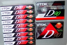 11 Vintage TDK D90 Minute Normal Type I High Output Blank Cassette Tapes Lot NOS