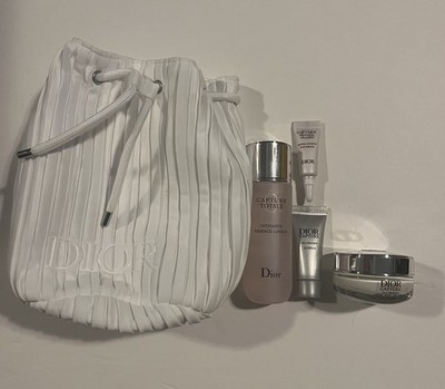Christian Dior Beauty White Pouch W/Capture Totale Products Travel Set (4 piece)