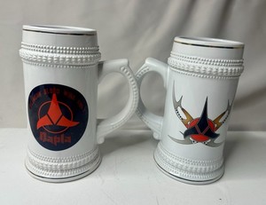 Vintage Klingon Empire Ceramic Stein Glasses Star Trek