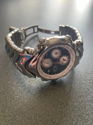 OAKLEY GMT Black Dial Silver Case White Accent Stainless Steel
