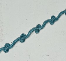 Turquoise Beaded Lace Trimming 1/2” Inch Wide Sold By The Yard