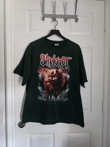 Slipknot Iowa Goat Maggot Graphic T-Shirt Green 2000s vintage concert t-shirt, vintage, single stitch, B+ condition