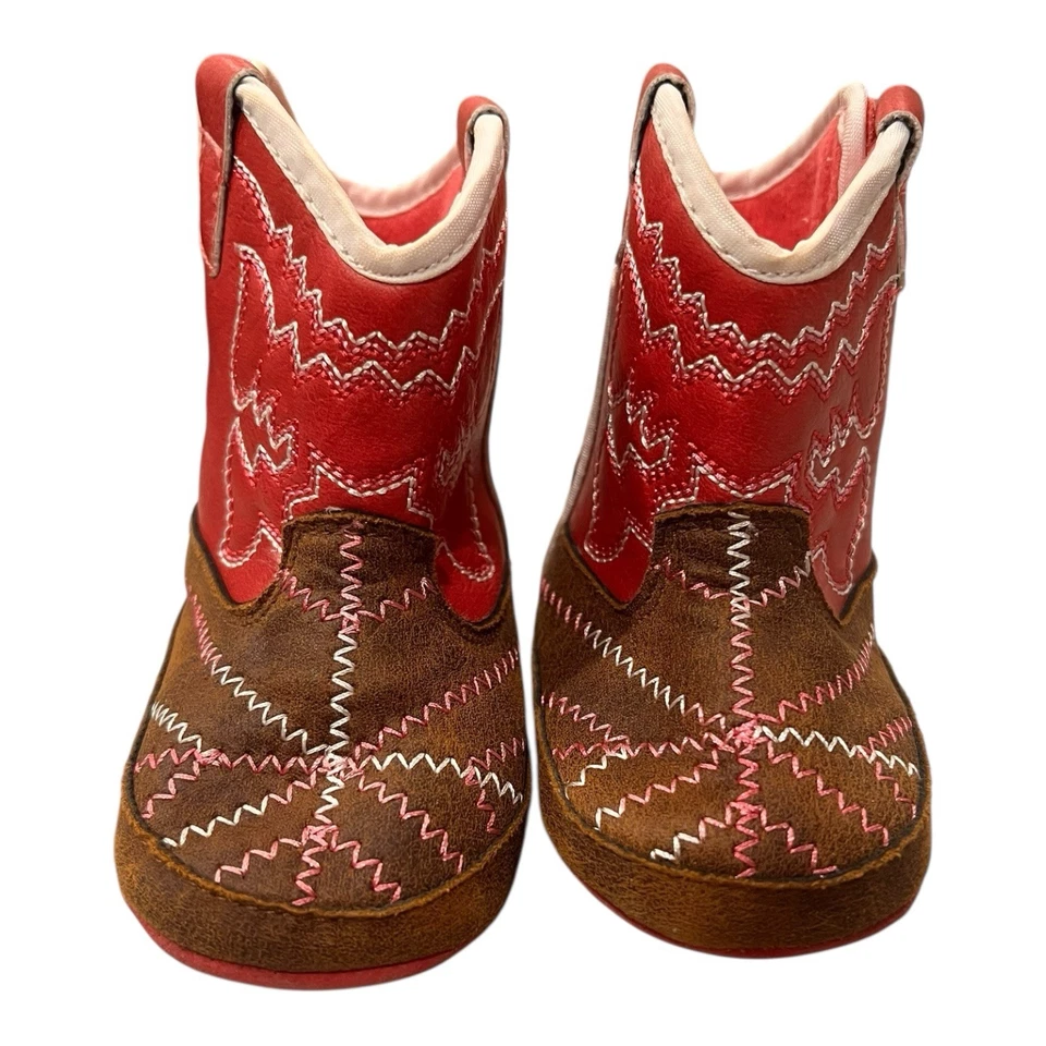 Ariat Lil Stompers Infant Girls Pink Western Cowboy Boots Twisted Tycoon - Image 2 of 4