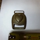 Antique Civil War Era Cavalry Brass Heart Harness Buckle Nice Original