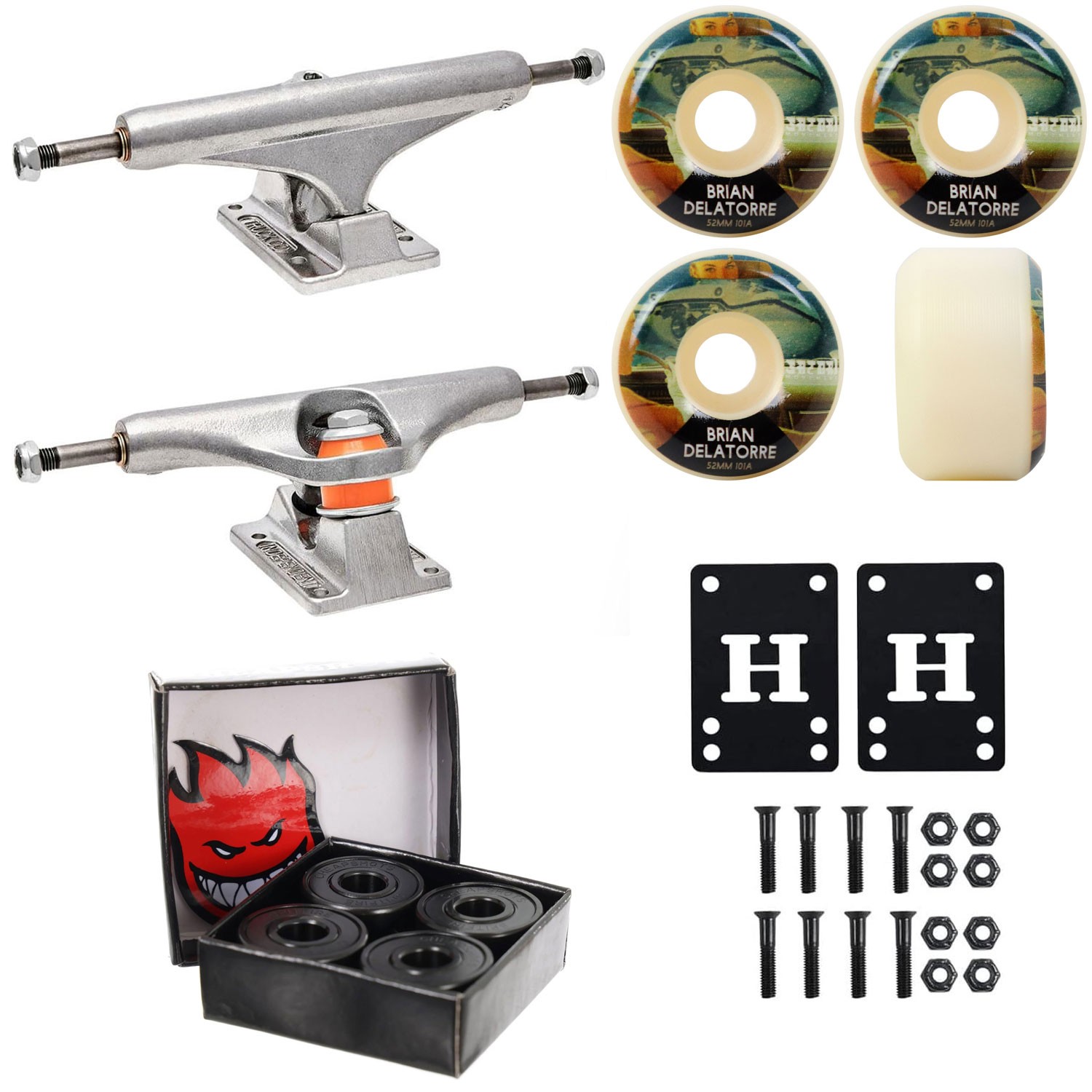 Trucks Satori 52mm 101a Wheels Spitfire Bearings + Hardw