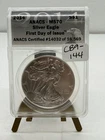 2014 $1 AMERICAN SILVER EAGLE ANACS MS70 FIRST DAY OF ISSUE FDI LABEL CB9-144