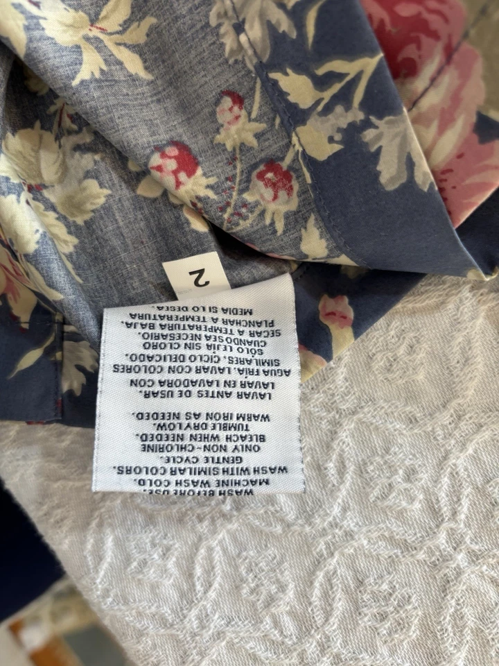 Chaps Home Ralph Lauren 2 paneles de cortina de cabaña Cape Cod 42x84 azul rosa rosa Foto 3 de 4