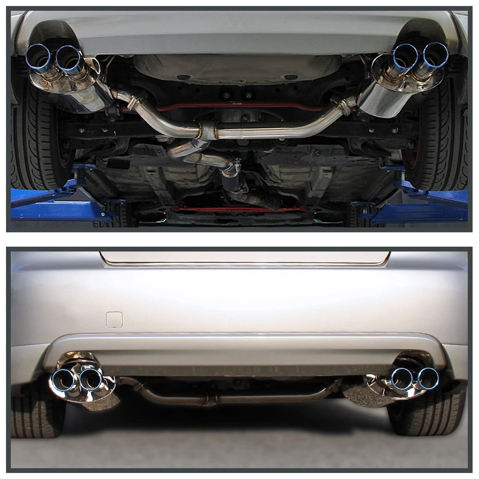 Fits 2008-2014 Subaru Impreza WRX STI S/S Catback Exhaust System Quad Burnt Tip - Image 4 of 4