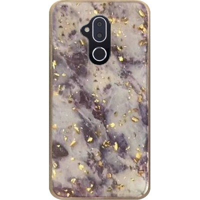 ''GSA Marble Glitter Case for Alcatel 7 & REVVL 2 Plus - Purple Glam''