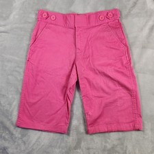 Ralph Lauren Girls Shorts Bermuda Pink Button Accent Sz 14