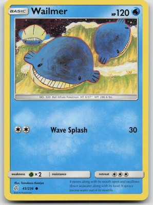 Wailmer 45/236 Common Cosmic Eclipse Pokemon Near Mint