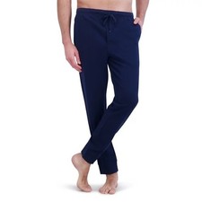 Hanes Originals Large Knit Sleep Jogger Navy Blue Pants Cotton French Terry
