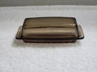 Vintage Pyrex Smoke Amber Glass 1 lb. Covered Butter Dish 72-B USA MADE EUC