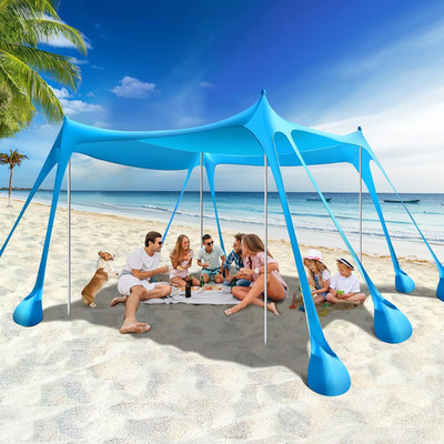 Rhino Valley Beach Tent, 10 X 10 FT Beach Shade UPF50+ Protection, Beach Canopy