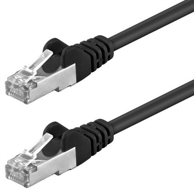 1x Netzwerk-/Patch-Kabel SFTP CAT5 CAT5e schwarz 2m
