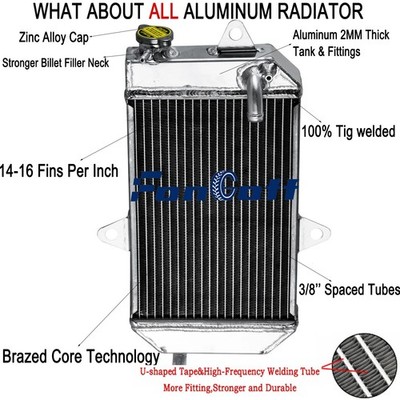 Oversize 2 Core  Aluminum Radiator For 1987-2007 Yamaha Banshee YFZ 350 YFZ350.