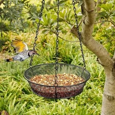 2Pcs Metal Hanging & Ground Bird Seed & Nut Feeder Tray Garden Wild Birds New UK
