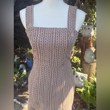 Francesca's Textured/Tweed Knit Bodycon Mini Dress | Boho Neutral