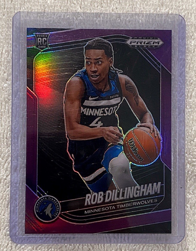 Rob Dillingham 2024-25 Panini Prizm Black Purple Rookie /99 #39 RC Timberwolves