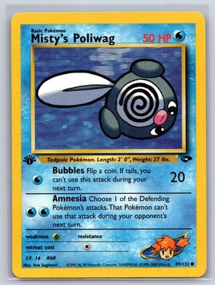 Misty's Poliwag 89/132 Gym Challenge Common 1st Edition Pokemon
