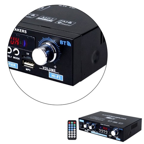 600W Bluetooth 5.0 Power Amplifier Stereo Amplifier Audio AMP Car&Home Black NEW - Picture 3 of 12