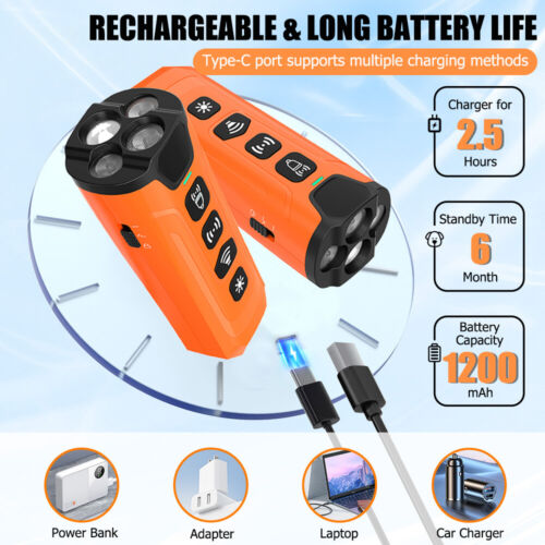 Rechargeable Ultrasonic Dog Bark Deterrent Training Devices with LED Flashlight - Picture 7 of 11