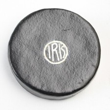 Iris - 43.5mm - Black/Silver Leather  Felt Vintage Push-On - Front Lens Cap