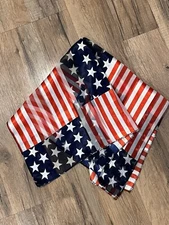 USA Flag Patriotic Satin Scarf 20”