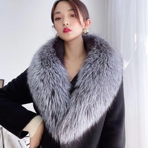 100CM Real Fox Fur Scarf Collar Women Winter Neck Warm Fox Scarves Unisex Shawl - Bild 2 von 47