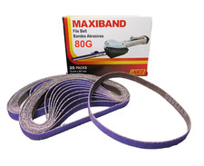 Purple File Sanding Belt Abrasive 1/2 in x 18 IN- Pack of 20 - GRIT 80 - 31748 