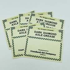 Vintage Lot Of 5 NOS Dark Diamond Axle Grease Standard Oil Company Paper Labels