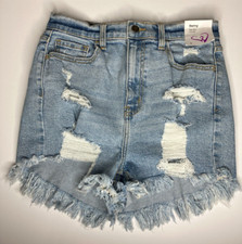Windsor Denim Women's Juniors Large High Rise Cut Off Shorts 28" Waist