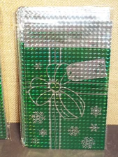200  Gift Bags Mylar Foil GREEN/SILVER Holiday Christmas 5" X 7" Wedding Candy