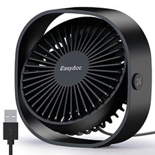 USB Desk Fan, 3 Speeds USB Fan Lower Noise USB Powered ONLY Powerful Black