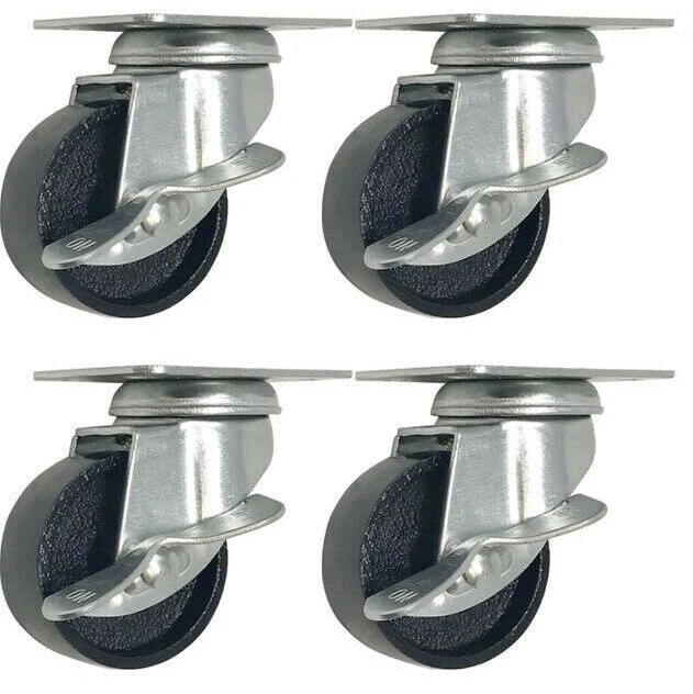 Y&Y DECOR 4 PC All Steel Swivel Plate Caster 3" Wheels with Brake Lock Heavy Duty