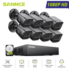 SANNCE 1080P Lite 8CH 4CH 5IN1 HDMI DVR Home Security Camera System Outdoor CCTV
