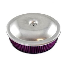 Spun Aluminum Air Cleaner Set Recessed Base 14 X 3 Fits Carb W 5.125 Neck