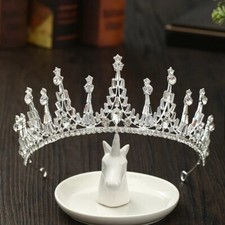 Silver spiky crown tiara Birthday pageant cosplay diadem princess crystals
